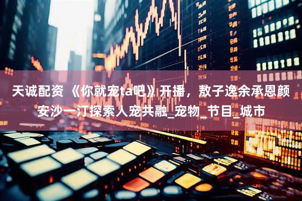 天诚配资 《你就宠ta吧》开播，敖子逸余承恩颜安沙一汀探索人宠共融_宠物_节目_城市